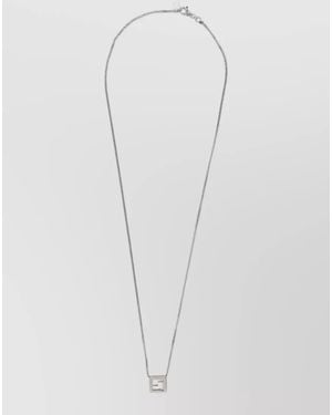 Fendi Brass Pendant Necklace - White