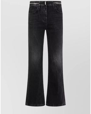 Givenchy Denim Cropped Bootcut Pants - Black
