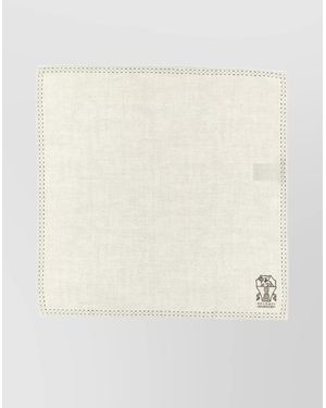 Brunello Cucinelli Logo Clutch Bag Pocket Design - Natural