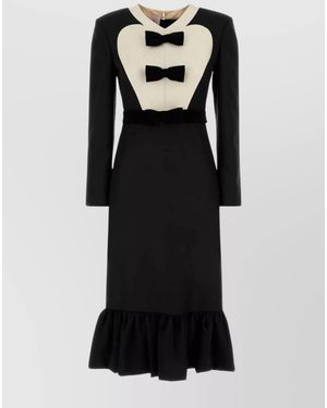Valentino Garavani Wool Midi Dress - Black