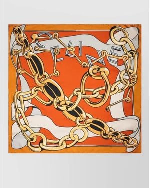 Celine Silk Scarf - Orange