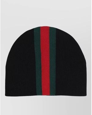 Gucci Ribbed Merino Wool Beanie - Black