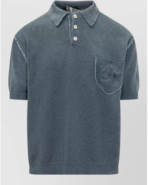 DSquared² Silk Blend Polo Shirt Chest Pocket - Blue