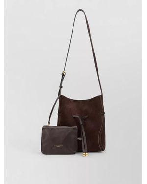 Gianni Chiarini Suede Crossbody Shoulder Bag Adjustable Strap - White