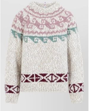 Moncler Jacquard Wool-Blend Crew-Neck Jumper - Multicolour