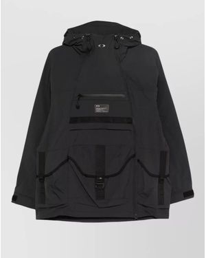 Oakley Hooded Nylon And Silk Blend Jacket - Black