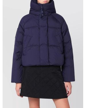 Canada Goose Hooded Puffer Jacket Quilted Texture - Blue