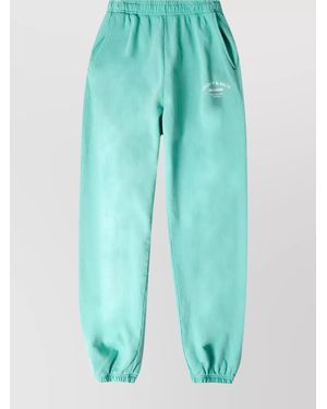 Sporty & Rich Pants With Elastic Waistband And Cuffs - Blue