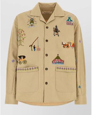 BAZISZT Denim Shirt Jacket - Natural