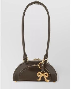 Self-Portrait Mini Leather Shoulder Bag - Green