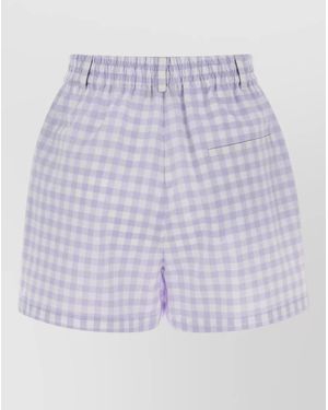 Moschino Cotton Shorts Button Detail Back Pocket - Purple