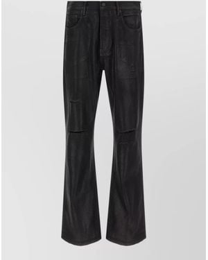 Purple P026 Denim Bootcut Jeans Five Pocket - Black