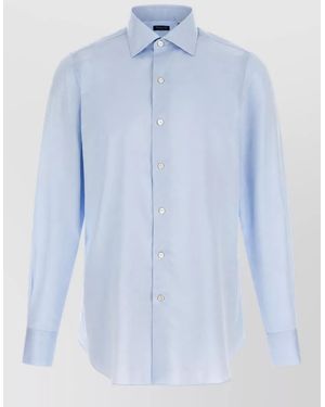 Finamore 1925 Cotton Textured Shirt - Blue