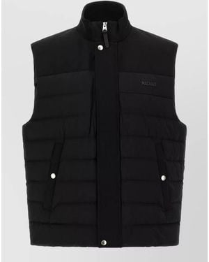 Mackage Brody High Collar Padded Vest Side Pockets - Black