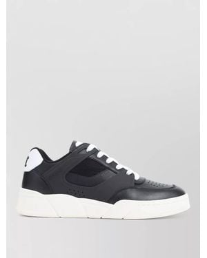 Celine Leather And Mesh Low-Top Trainers - Blue