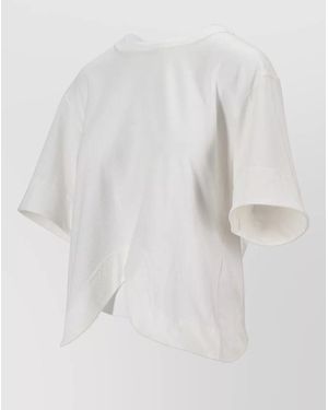Niccolò Pasqualetti Asymmetric Hem Round Neck Cotton Jersey Top - White