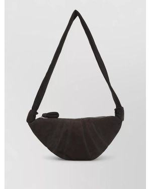 Lemaire Leather Small Croissant Shoulder Bag - Black