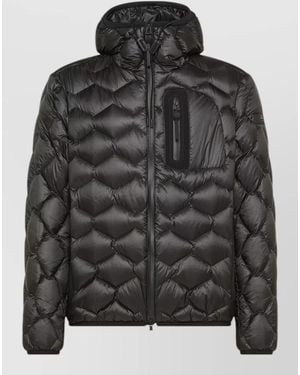 Peuterey Hooded Jacket Chest Pocket Elastic Cuffs - Black