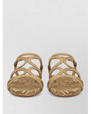 Castañer Pitra Sandal Braided Straps Slingback Flat - Natural