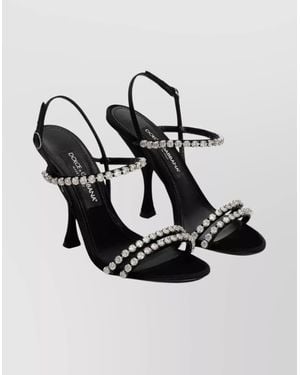 Dolce & Gabbana Satin Sandals Crystal Strap - Multicolor