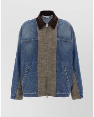Stella McCartney Denim Tweed Bomber Jacket - Blue
