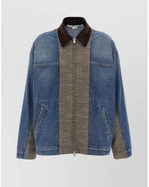 Stella McCartney Denim Tweed Bomber Jacket - Blue