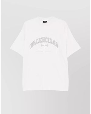 Balenciaga Short Sleeves Crew Neck Oversized Fit - White