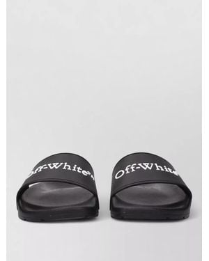 Off-White c/o Virgil Abloh Logo-Print Slides - Black