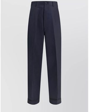 Maison Margiela Pants With Cuffed Hem And Belt Loops - Blue
