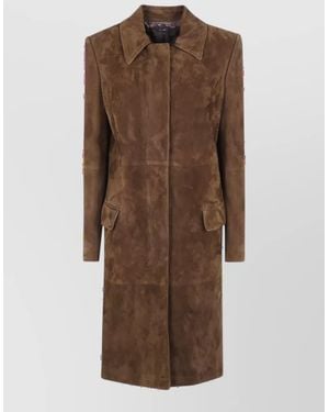 Tom Ford Lamb Leather Mackintosh Coat - Brown