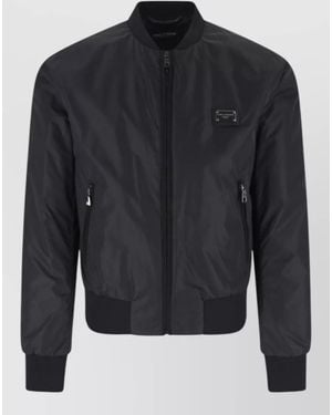 Dolce & Gabbana Hooded Coat Ribbed Cuffs Hem Pockets - Blue