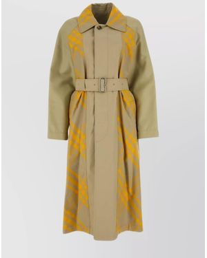 Burberry Reversible Checked Cotton Trench Coat - Yellow