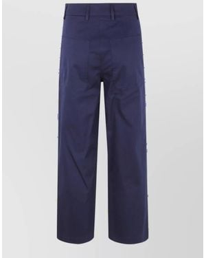 DR. HOPE Wide-Leg Knee-Length Shorts - Blue