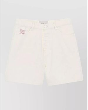 Ami Paris Denim Bermuda Shorts - Natural