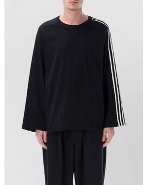 Y-3 Raw Edge Long Sleeve T-Shirt Cotton Tshirt - Black
