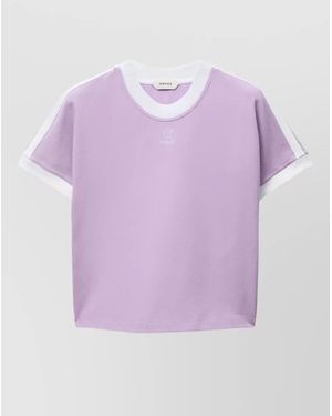 Versace Vintage Style Crew Neck Lounge T Shirt - Purple