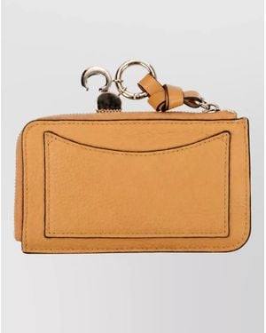 Chloé Leather Coin Purse Keyring - Natural