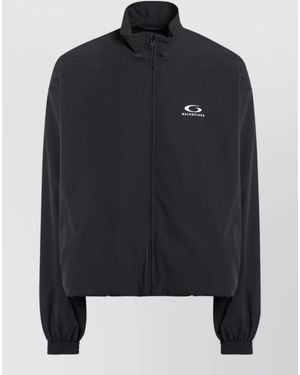 Balenciaga Jacket High Collar Elastic Cuffs Detail - Black