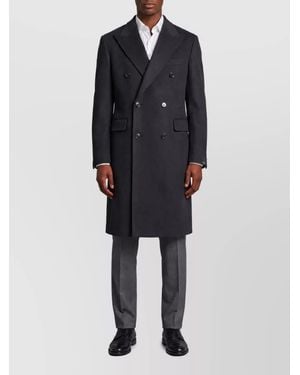 Tagliatore Cashmere Double-Breasted Coat - Black
