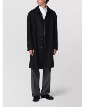 Lardini Tailored Herringbone Jacket Notched Collar - Black