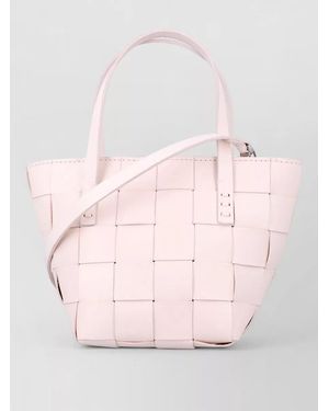 Dragon Diffusion Japan Mini Tote Woven Design Handles Strap - Pink