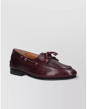 Bally Leather Loafers With Round Toe And Rubber Sole - Brown