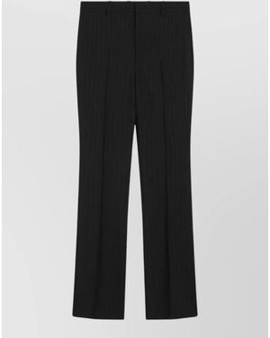 Gucci Pinstripe Tailored Pants Straight Leg Design - Black