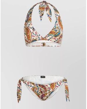 Etro Halter Neck Paisley Two Piece Swim Set - Grey