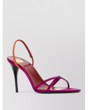 Saint Laurent Justify Sandals Open Toe Stiletto Straps - Pink