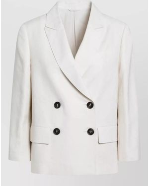 Brunello Cucinelli Ivory Fluid Twill Jacket - White