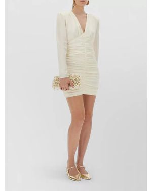 ROTATE BIRGER CHRISTENSEN Satin Gathered Mini Dress - Natural