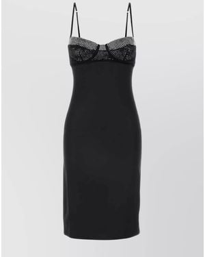 Oséree Satin Tube Midi Dress - Black