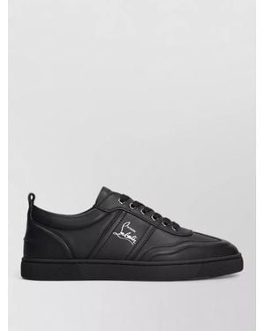 Christian Louboutin Retero Leather Lace Up Sneakers - Black