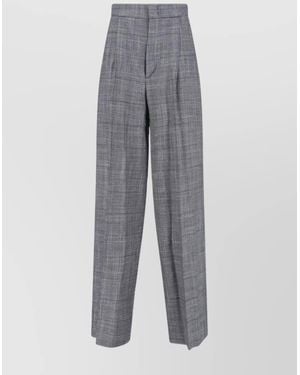 Sa Su Phi Wool Silk Wide-Leg Pants - Gray